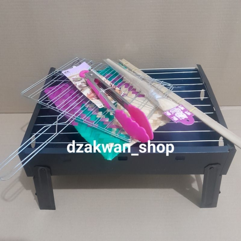 Panggangan Portable Bakaran Sate Ikan Ayam Sosis Bakar Arang