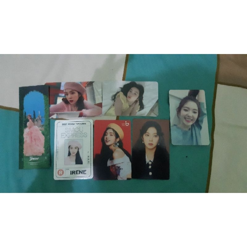 photocard irene cashbee summag, benefit sg20, holo fmr, standee keyring sealed, holo finale, irene p