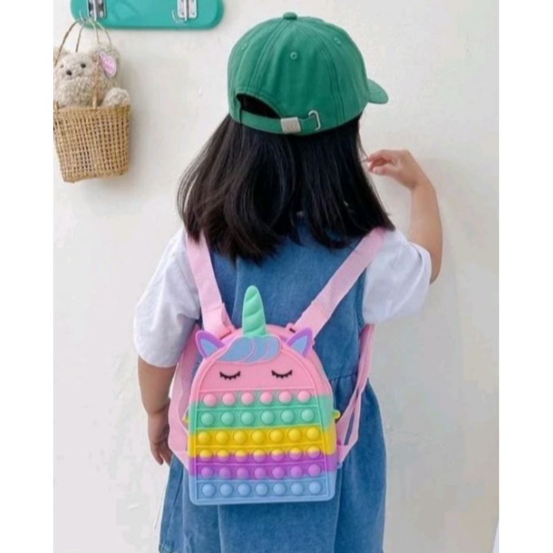 tas pop it ransel unicorn