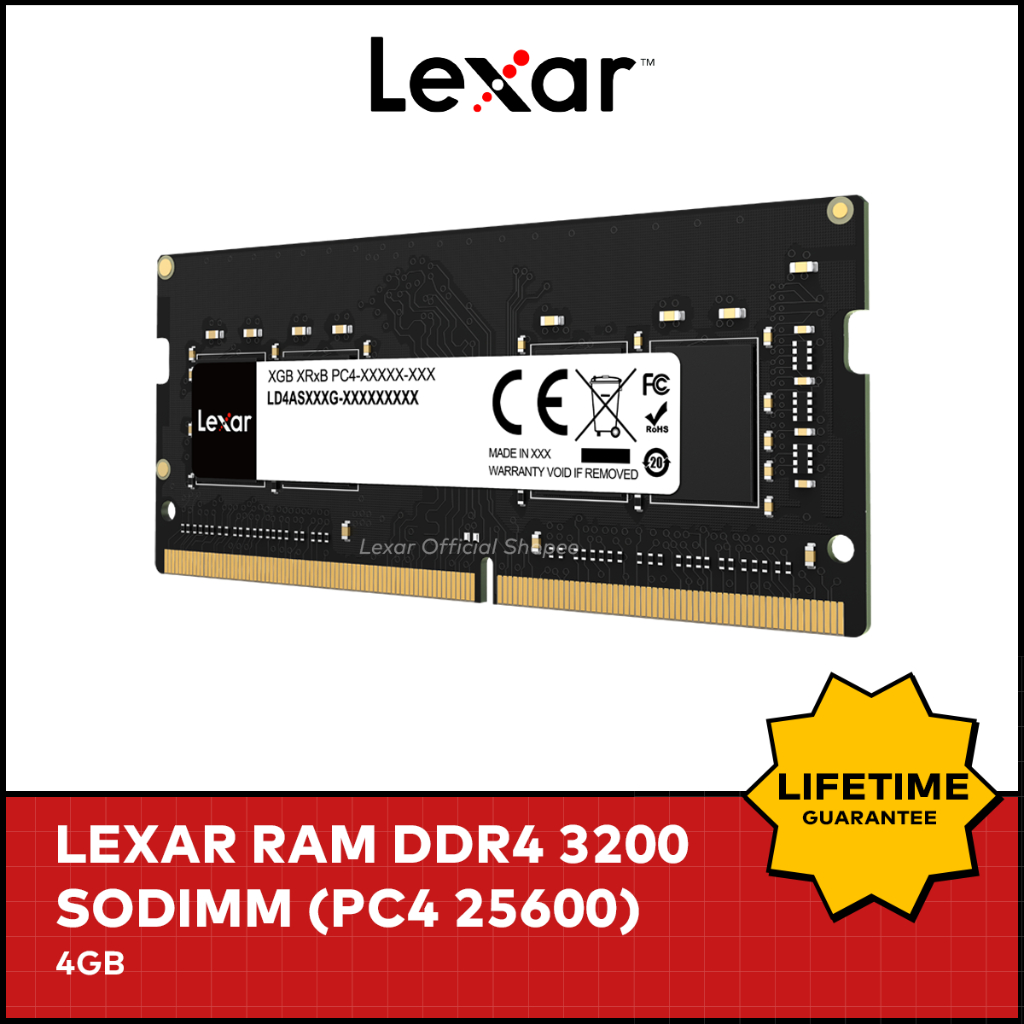 Lexar RAM Laptop SODIMM DDR4 3200 (PC4 25600) -  4GB