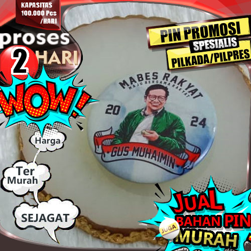 Pabrik pin kaleng pin plastik harga murah aksesoris pilkada dan pilpres sebagai media kampanye logo 