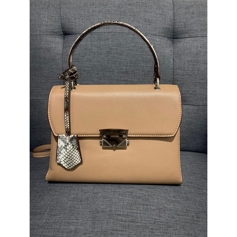Prelove Tas Susen dubai handbag snake skin nude