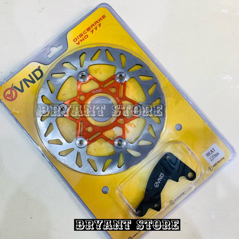 PIRINGAN CAKRAM DEPAN VND ORIGINAL 220MM 777 FLOATING ORIGINAL BEAT SCOOPY VARIO 110 VARIO 125 VARIO 150 VARIO 160 FAZZIO SPACY FINO DISC DISK BRAKE 220 MM VARIO110 VARIO125 VARIO150 VARIO160 LUBANG BAUT 4 DISKBRAKE DISCBRAKE