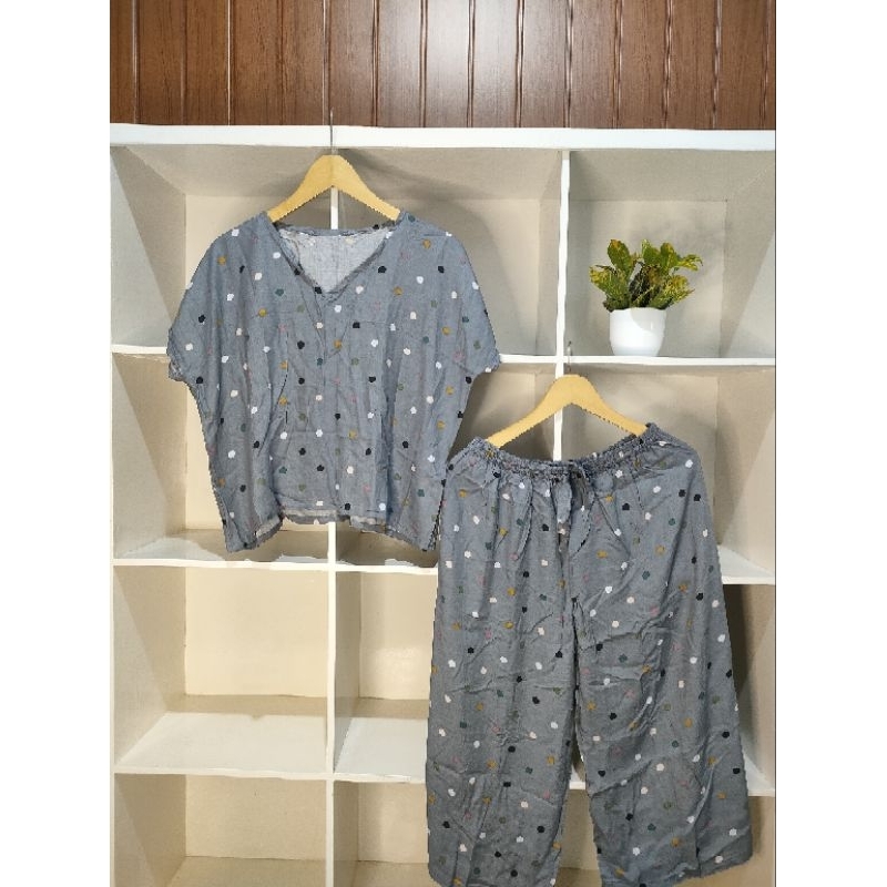 setelan 7/8 crop kulot