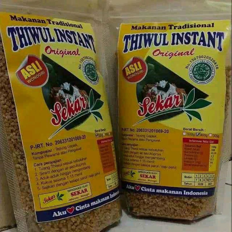 

THIWUL INSTAN original 400 gr sego tiwul instan oyek singkong instan tiwul instan