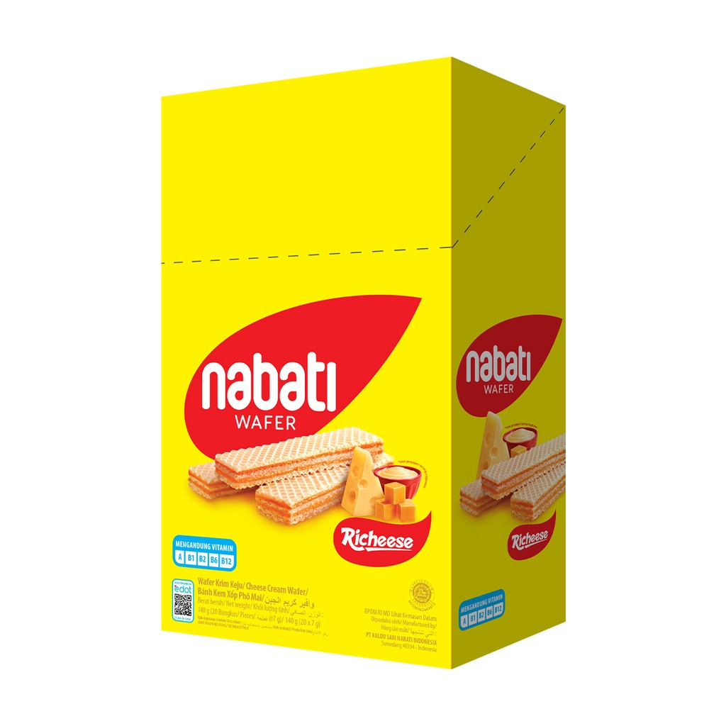 

Richeese Nabati Cheese Wafer Keju 7.5gr 1 box isi 20 pcs x 7.5 gram