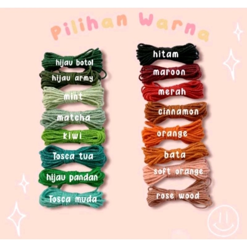 Tali macrame eceran -/+ 50gr || Tali Katun macrame premium eceran