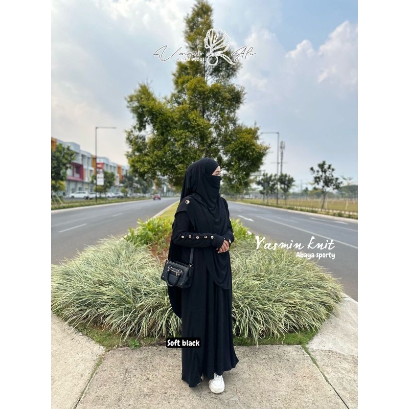Abaya Rib Knit Sporty Wanita  Gamis Casual Dewasa