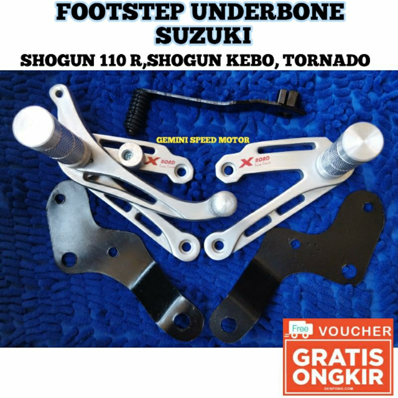 Footstep Underbone Shogun 110 R Kebo Merk Xroad Ori /Tornado / Shogun Kotak / UNDERBONE SHOGUN R 110