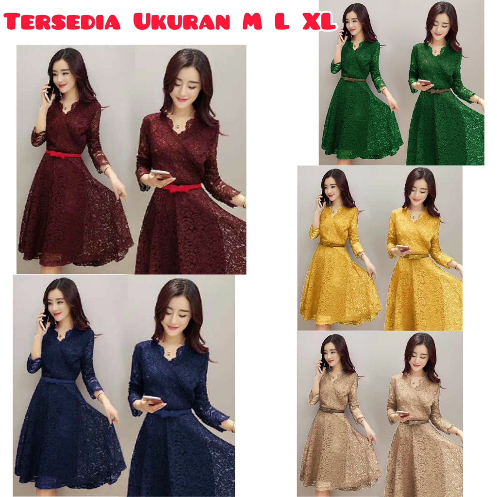 Baju Dress Wanita Korea Polos Dress Hitam Putih Midi Dress Korean Style Brokat Tulle Baju Kerja Wani