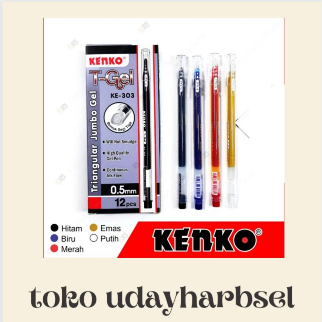 

pen kenko T-GEL KE-303 ukuran 0,5mm varian warna merah
