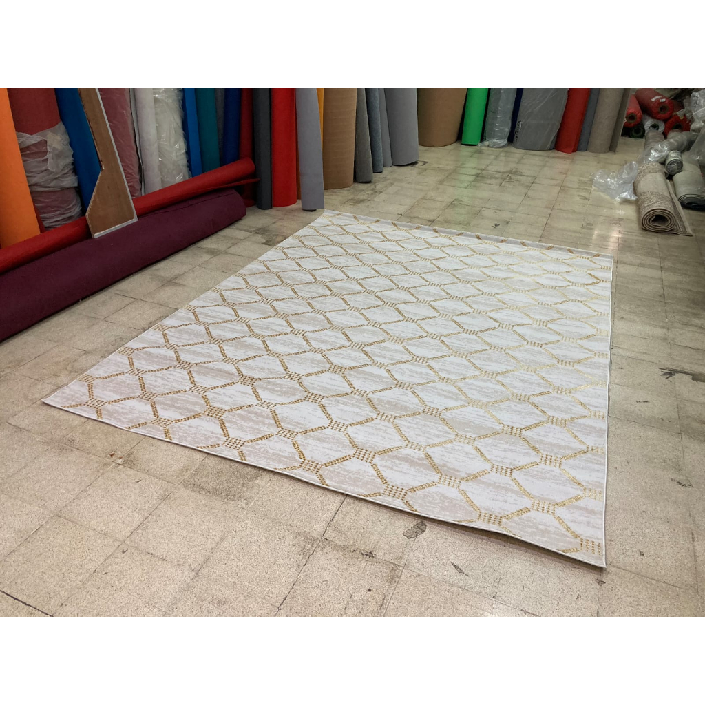 Karpet Import Permadani Turki Ukuran 240x320 - MINIMALIS WHITE GOLD