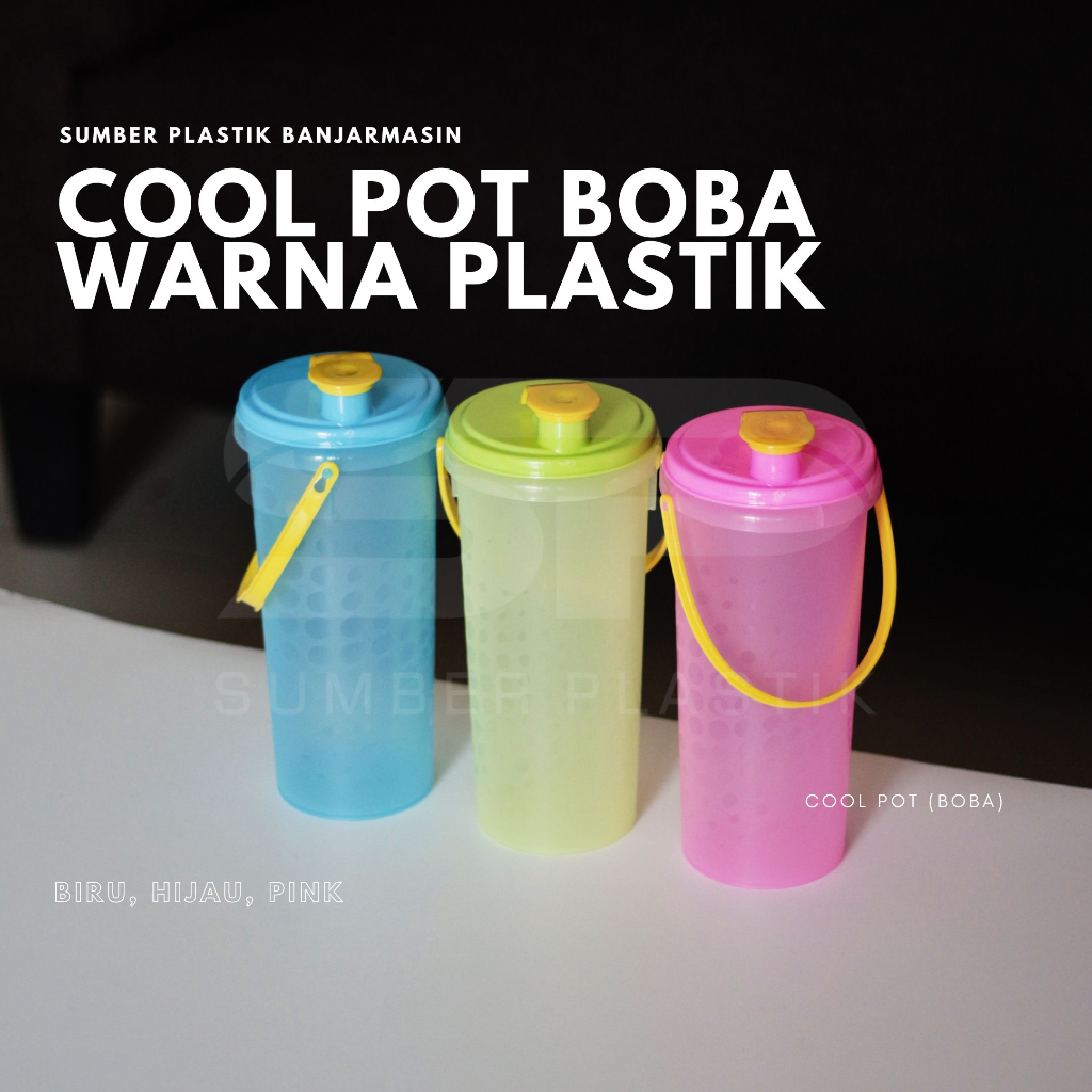 Cool Pot Boba 1200 ml Botol Minum Air Kulkas Botol Minum Plastik (Satuan)
