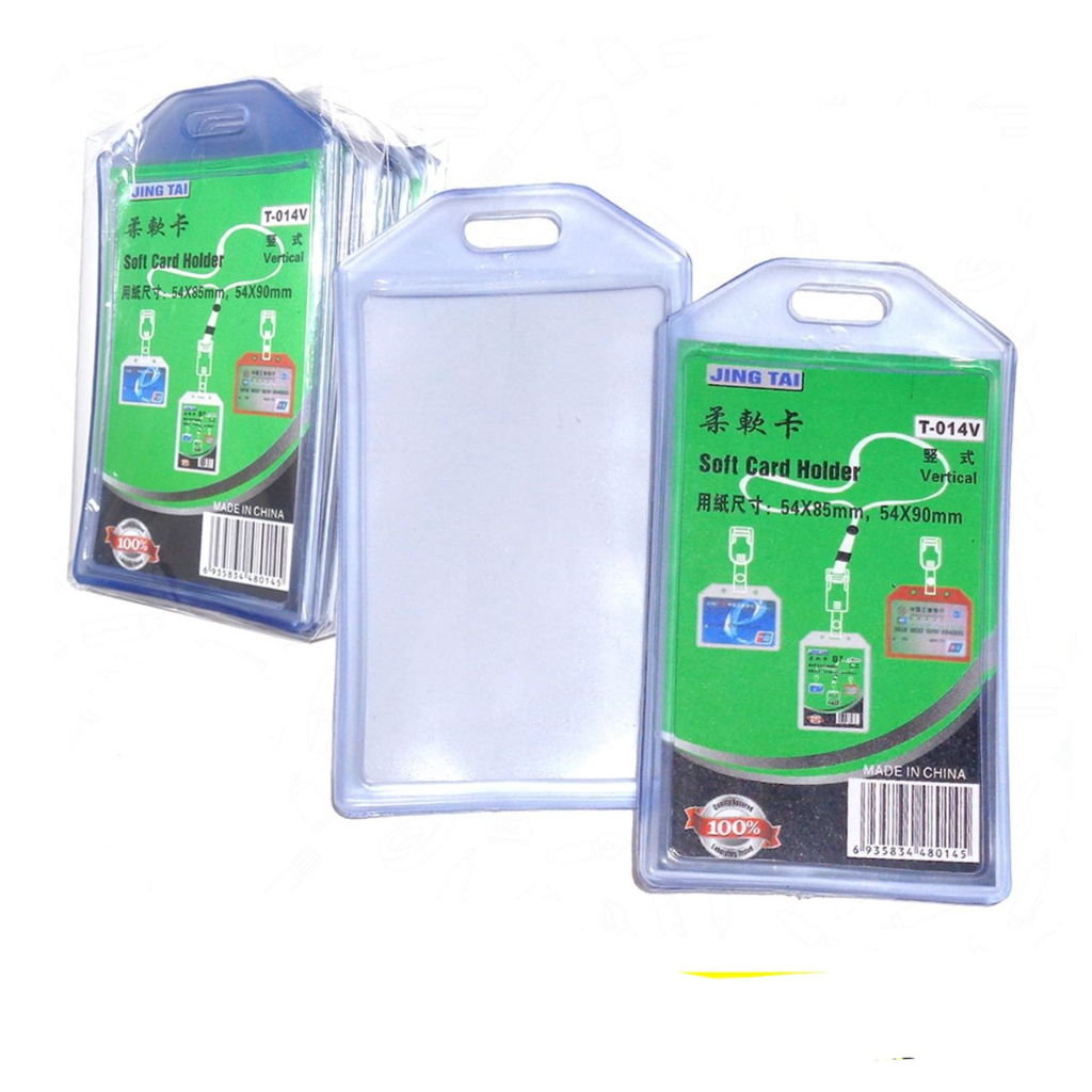 

1 PAK / 10 PCS Soft ID Card Holder Jing Tai T-014V