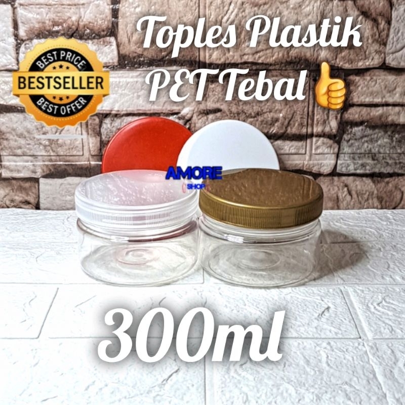 Toples Tabung 250ml - 300ml Hampers Jar 300ml Premium Toples Plastik Cylinder Silinder Kue Snack PET