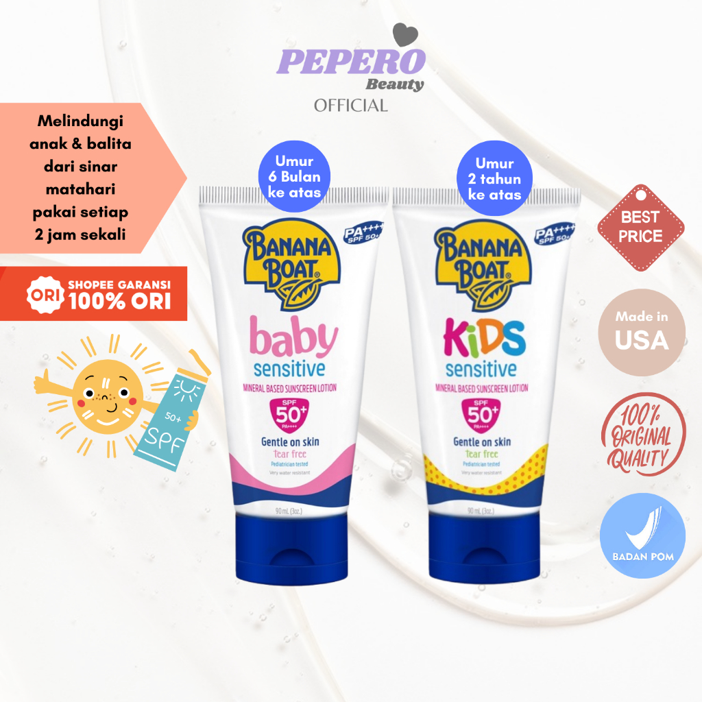 BANANA BOAT Sunscreen Lotion Simply Protect Kids / Baby SPF50+ 90ml - Sunblock Anak
