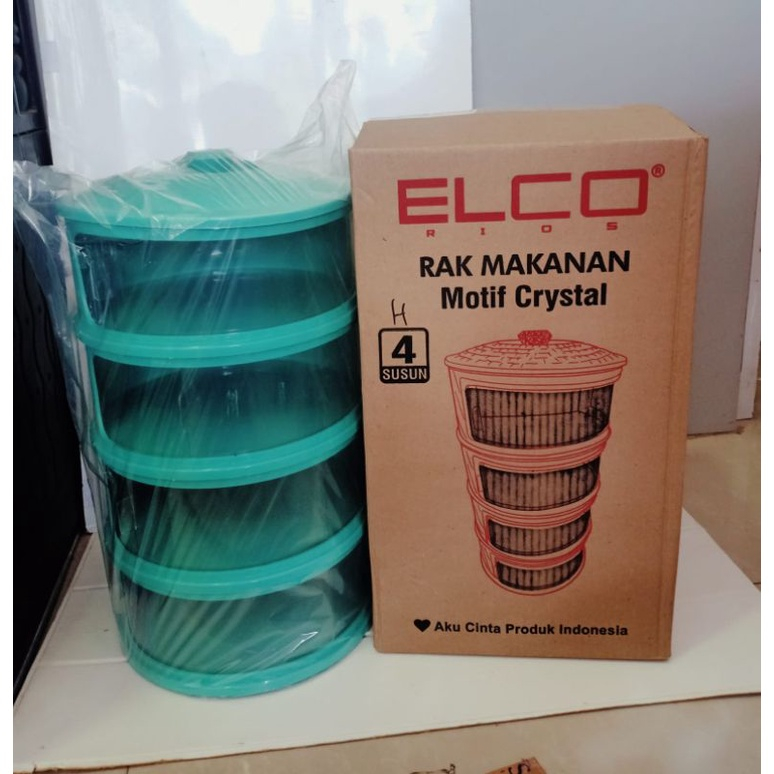 Tudung saji 4 susun ELCO / Food Cover 4 Layer / Tudung Saji Viral Crystal / Diamond 4 susun Random C