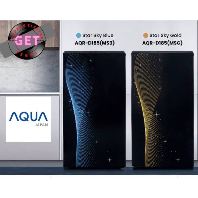 KULKAS AQUA JAPAN 1 PINTU ~ AQR-D185MSB/MSG [STAR SKY PATTERN] (KOTA TEGAL)