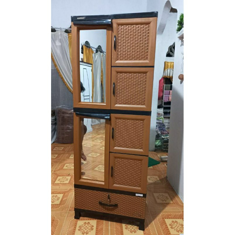 LEMARI NAPOLLY KACA .LEMARI PLASTIK UKURAN JUMBO, (KHUSUS AREA PEKANBARU KOTA)