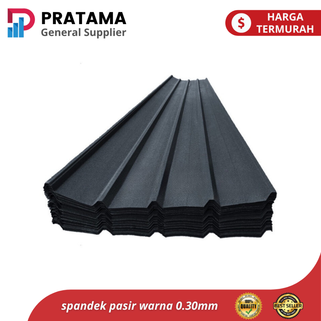 atap Spandek pasir  warna hitam  / atap pasir tebal 0.30 mm