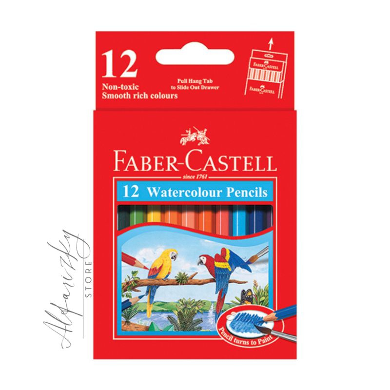 

Pensil Warna FABER-CASTELL 12S Watercolour Pencils 12 Warna Pendek Larut Air