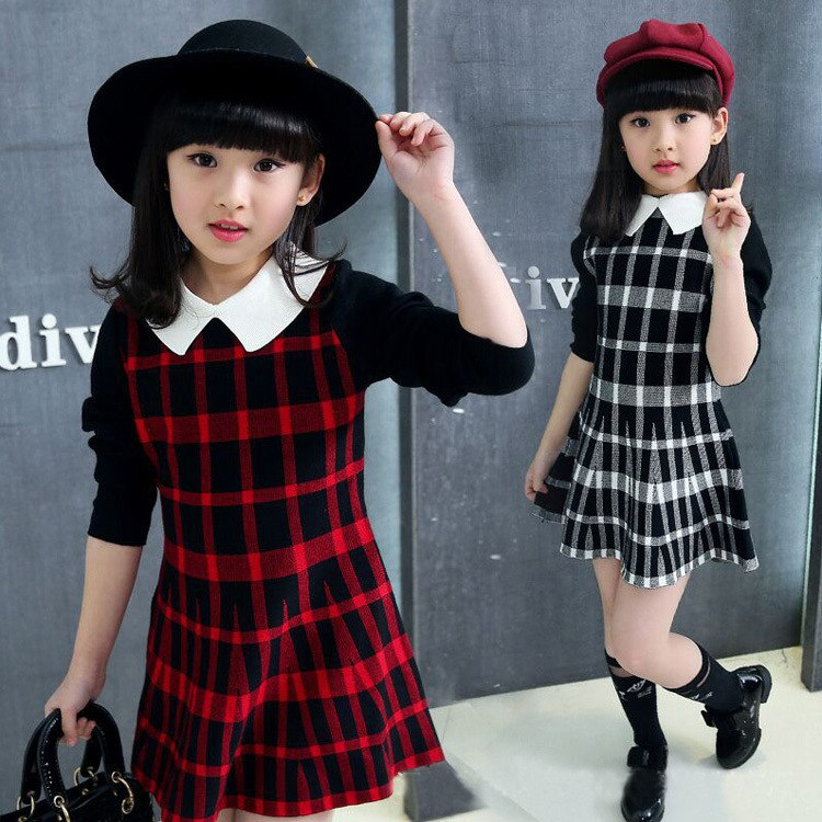 Dress Tartan Collar / Dress Anak Perempuan / Dress Anak Import Size 2-7 Tahun