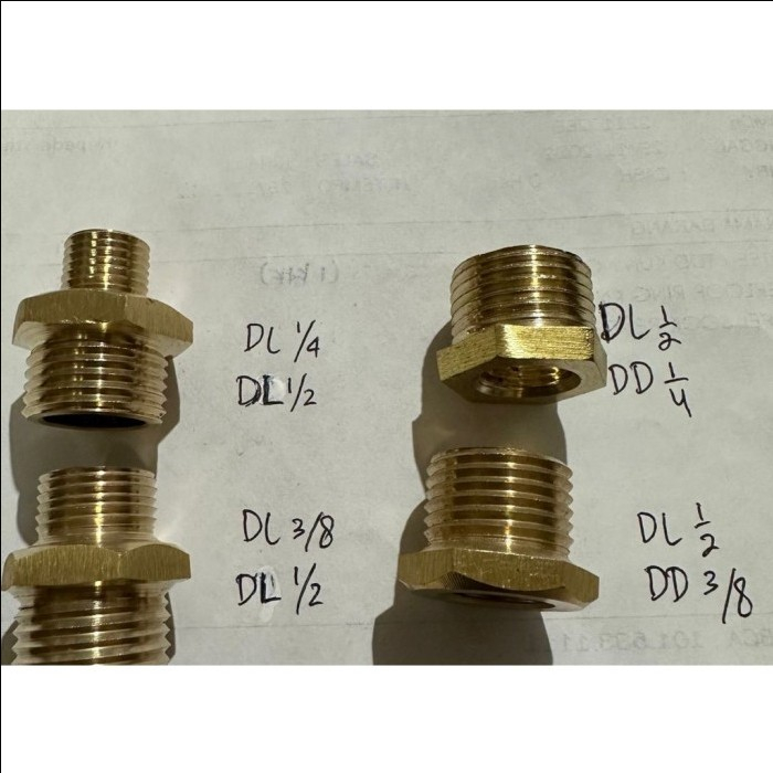 Verlop Ring 1/2" x 1/4" Kuningan Verlop Ring 1/2" x 3/8" Kuningan doble nepel kuningan