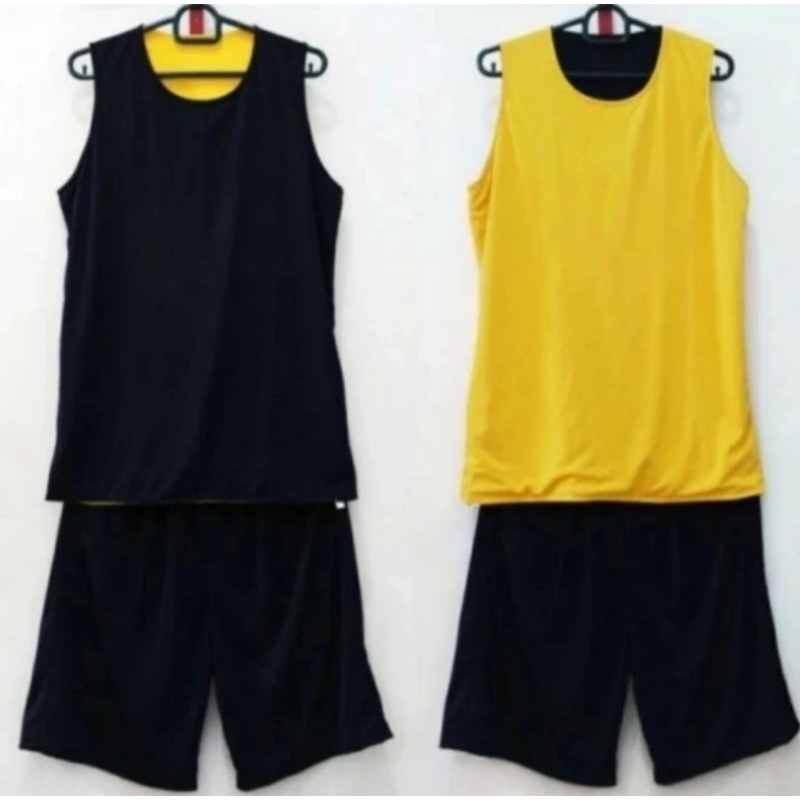 SETELAN JERSEY BASKET DEWASA POLOS PRIA/WANITA-JERSEY TRAINING BOLAK-BALIK OLAHRAGA BASKETBALL