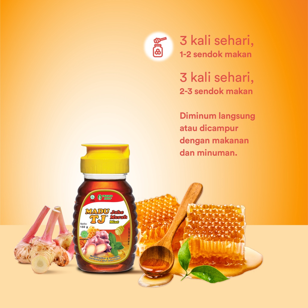 

Madu TJ Jahe Merah Mint 150gr - Menghangatkan & Menjaga Daya Tahan Tubuh
