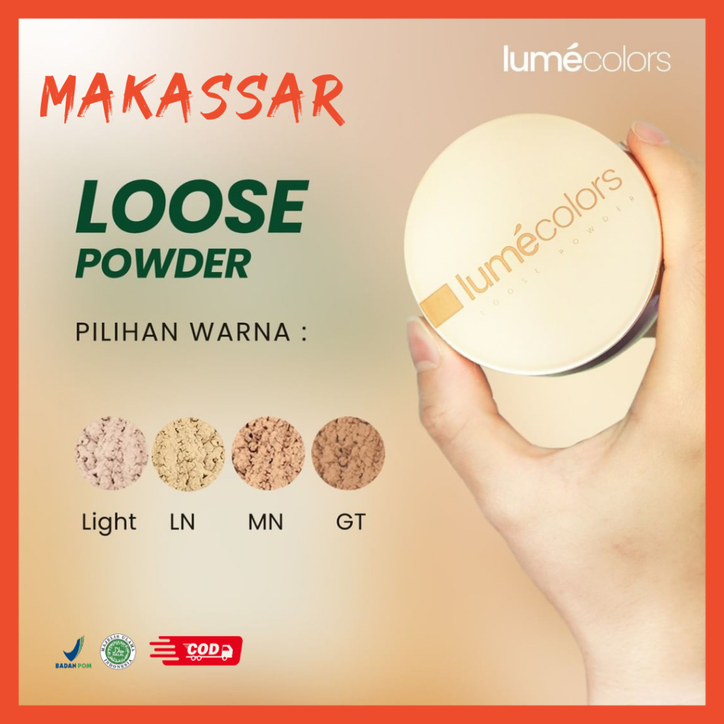 Bedak Tabur Loose Powder Lumecolors Aman Untuk Kulit Normal Berminyak Berjerawat Kering Sensitif