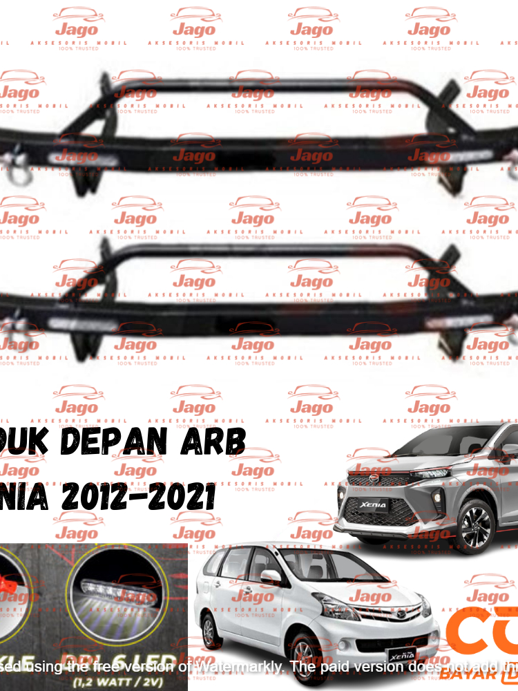 TANDUK TOWING DEPAN DAN BELAKANG BESI BAR PELINDUNG BEMPER MOBIL XENIA 2012-2021