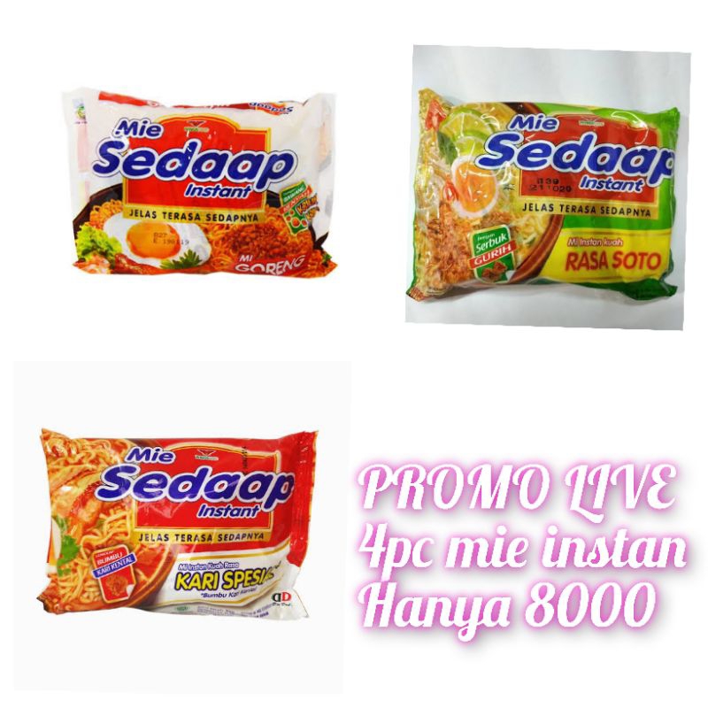 

Mie Sedap Goreng Soto Kare Spesial 4pc mie instan