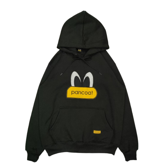 PANCOAT - Sweater Hoodie (Bordir) Full Tag / Hoodie Dewasa Size M-XL Pria&Wanita - Black