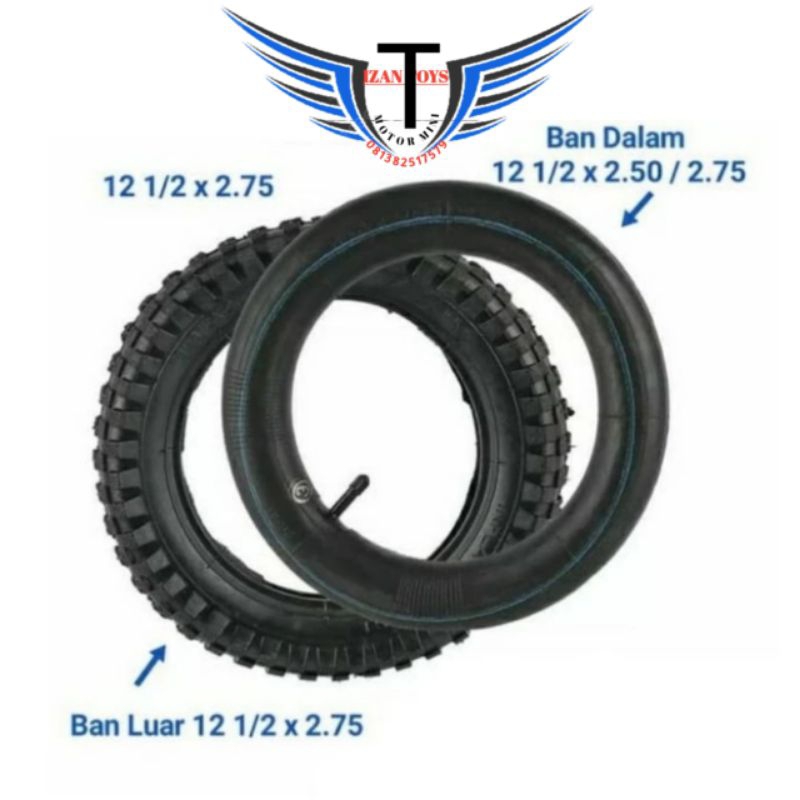 BAN MOTOR MINI TRAIL MT1 RING 8 UK 12 1/2 X 2.75 LUAR DAN DALAM