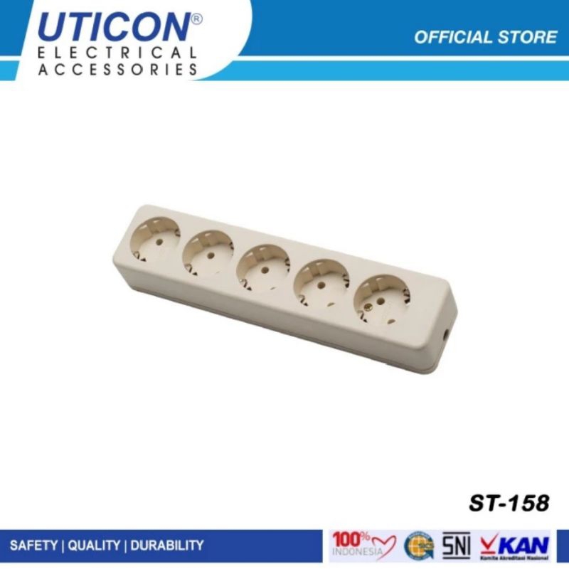 UTICON STOP KONTAK 5 LUBANG / UTICON ST 158 / STOP KONTAK BAGUS 5 LUBANG