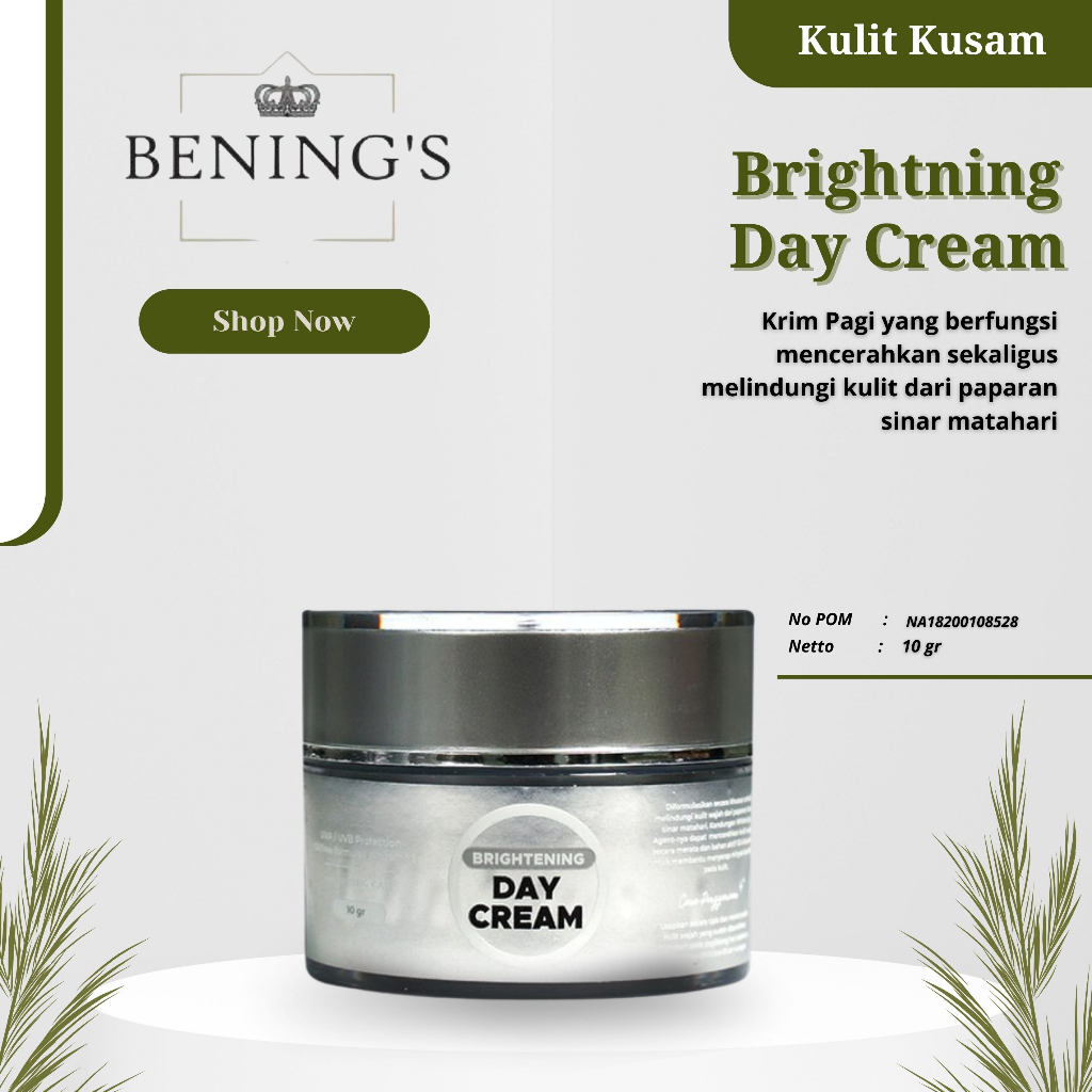 BENING'S Brightening Day Cream | Mencerahkan Wajah Kusam | Bening's Skincare  By Dr Oky | Bening's C