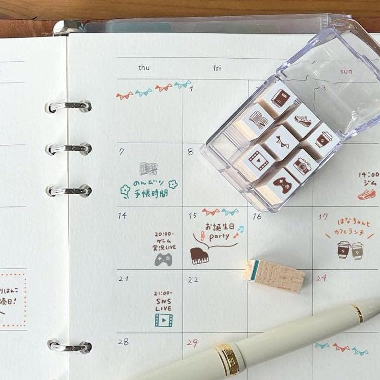 

HJK Beverly Planner Companion Mini Stamp Set Animal Stationery Hobby Stempel Journal Tanpa Tinta