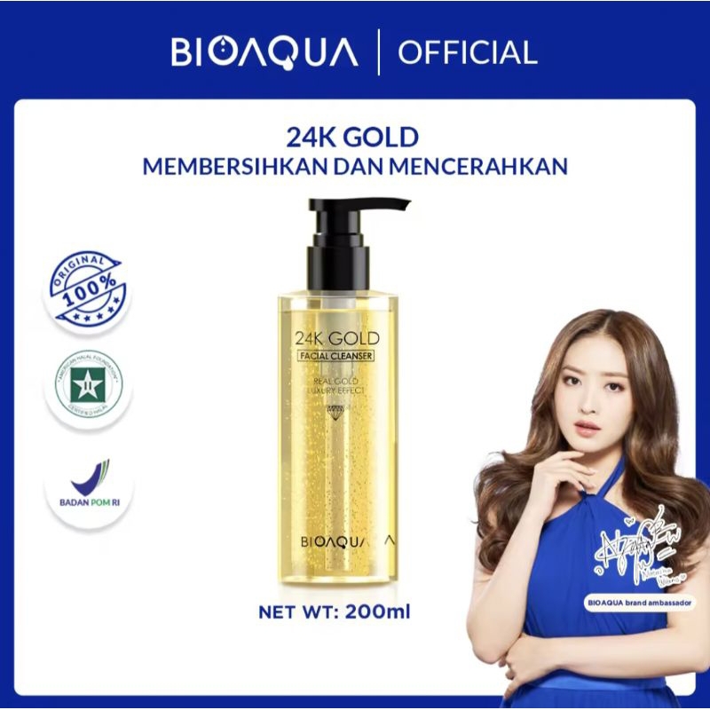 Bioaqua Face Wash 24K Gold Facial Cleanser 200ml