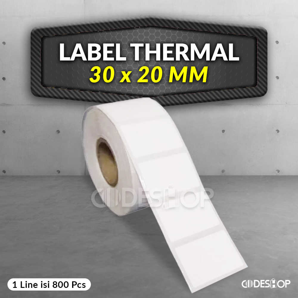 

Label Stiker Barcode Thermal 30x20mm / 30x20 / 30 x 20 mm 1 Line isi 800 Pcs