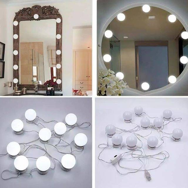 lampu led meja rias makeup (10 lampu)
