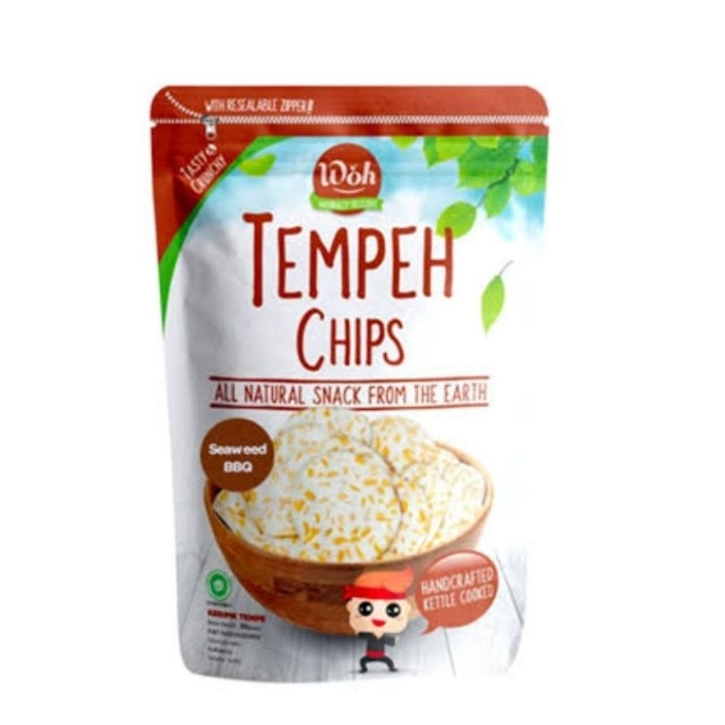 

woh tempeh chips seaweed bbq 100 gram keripik tempe rumput laut bbq