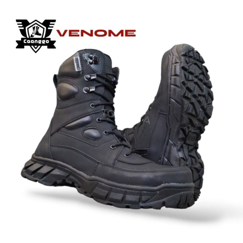 Sepatu pdl safety ujung besi pdl satpam pdl TNI pdl dinas lapangan  model venom caanggo military ter