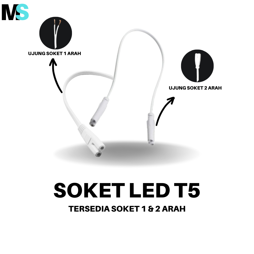 Soket Kabel Sambung T5 / Soket Lampu Neon LED T5 / Colokan Kabel Power LED Tube / Sambungan Led T5