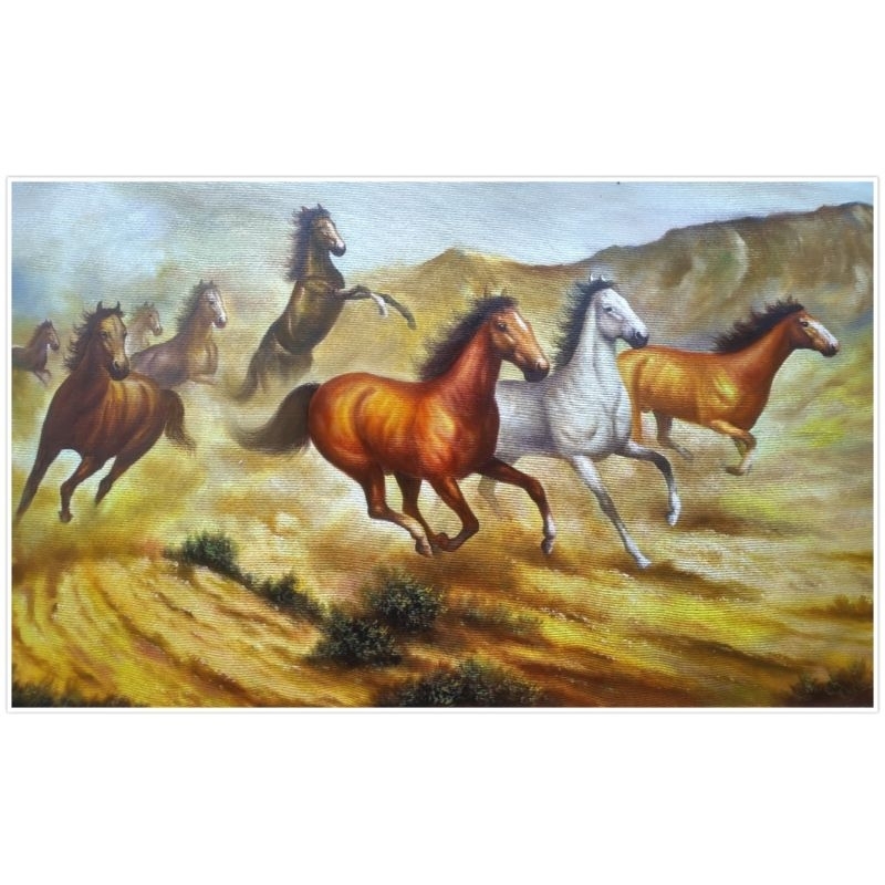 Lukisan Kuda Liar 80 x 130 cm