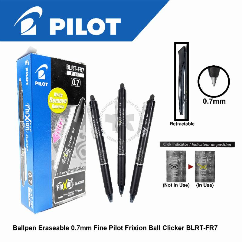 

Pilot Frixion Ball Clicker Retractable Ballpen Hapus 0.7mm Fine BLRT-FR7 Hitam (Eraseable)