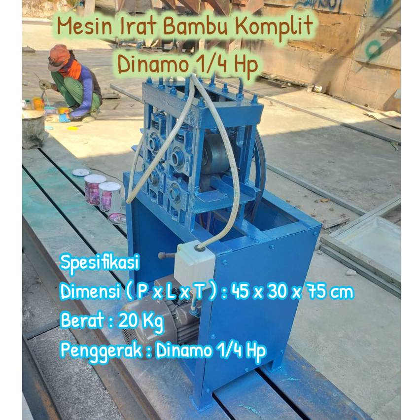 Mesin Irat Bambu Komplit Dinamo 1/4 Hp