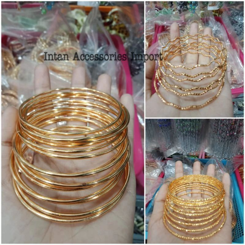 COD✅Gelang Keroncong Wanita Emas Imitasi Gelang Keroncong Cantik