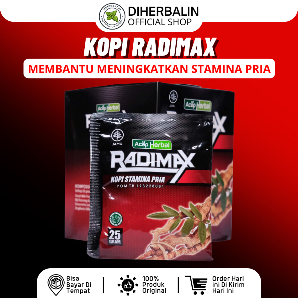 Radimax - Kopi Kuat Tahan Lama Stamina Pria Penambah Sperma Pengental dan Penyubur Sperma Laki Laki 