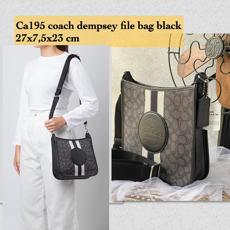 cch tas wanita original dempsey file bag crossbody kanvas signature black