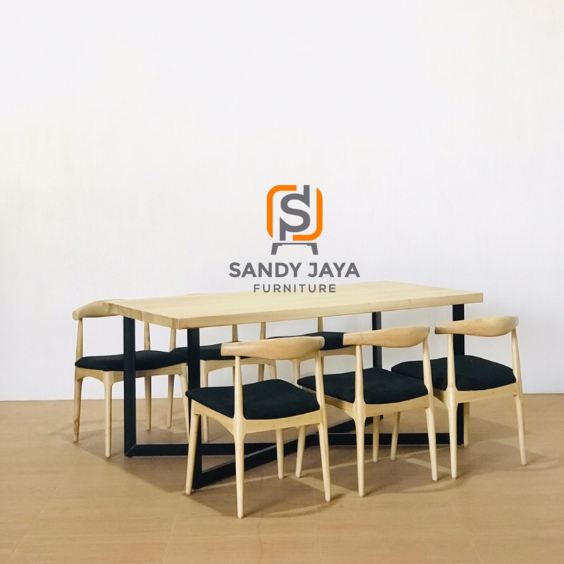 meja makan jati blecing 6kursi jati tua, meja makan industrial, kursi cafe jati